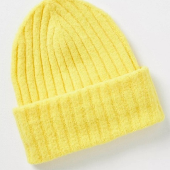 Anthropologie Maeve recycled winter hat yellow new without tags